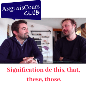 Leçon sur les adjectifs démonstratifs : this, that, these, those.