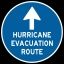 Un panneau hurricane evacuation route aux États-Unis.