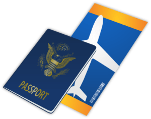 Une image d'un passeport & un billet de retour