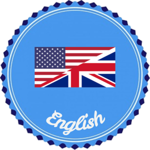 Drapeaux US et UK avec "English" écrit