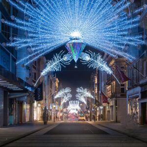 Une image des illuminations de Noël à Oxford Street, Londres