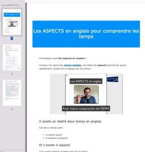Image de la fiche sur les aspects en anglais