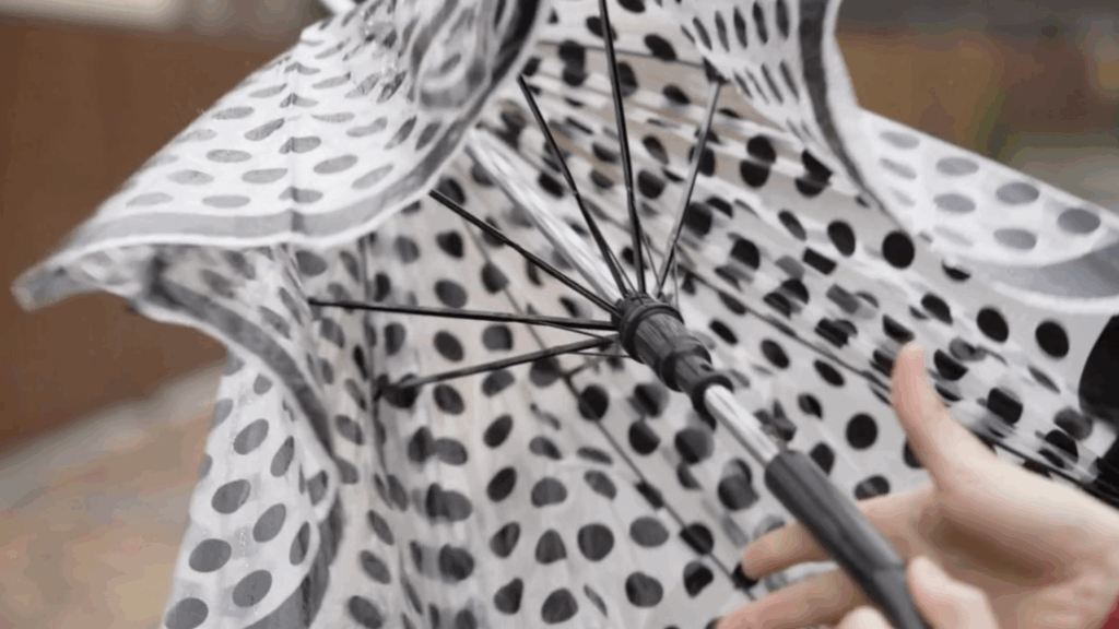 Image d'une femme ouvrant son parapluie - There is, there are, there must be, there will be