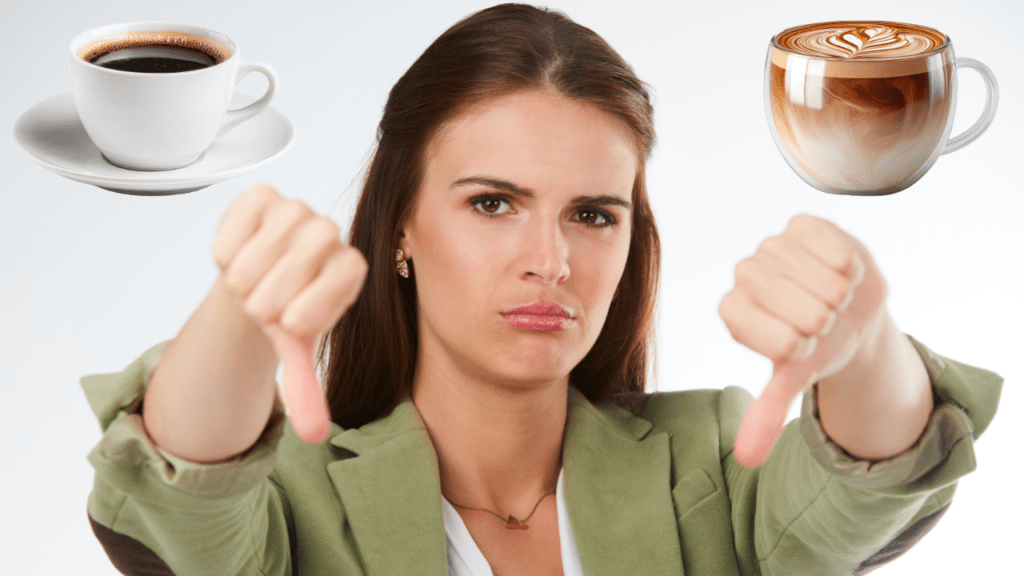 5 expressions anglaises que vous entendrez PARTOUT - Photo d'une jeune femme qui n'aime pas le café