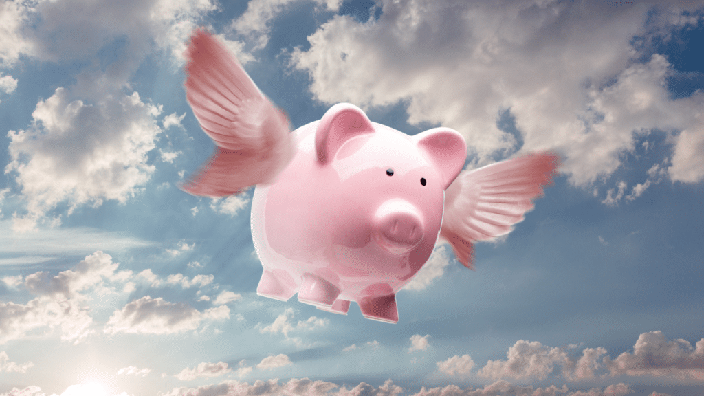 Expressions idiomatiques vs expressions réelles - Image d'un cochon volant dans le ciel